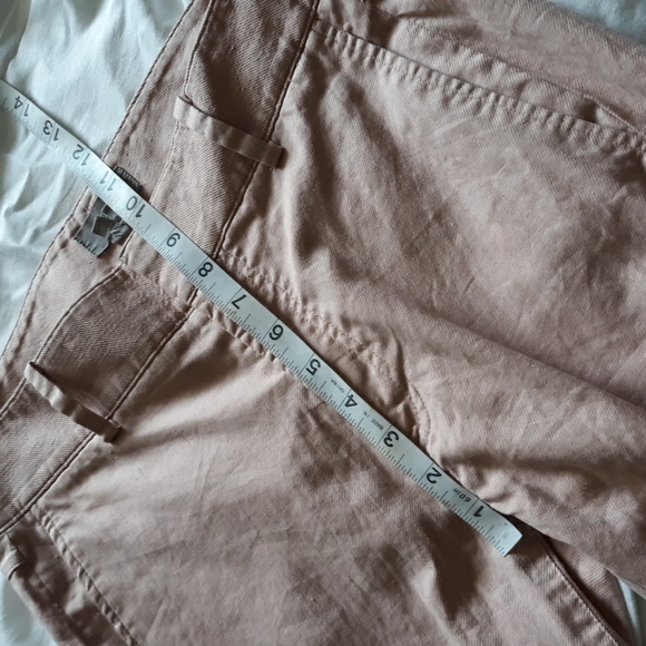 Helmut Lang Sz 0 Slub Twill Cropped Blush Pink Skinny Zip Ankle Flax Blend Pants - Picture 5 of 17